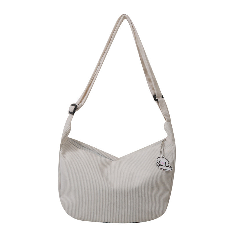 corduroy idle style all match artistic one shoulder messenger bag student casual female simple