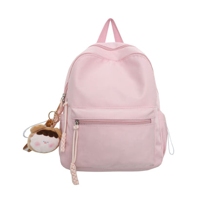 womens japanese style solid color raw backpack cute and lightweight travel