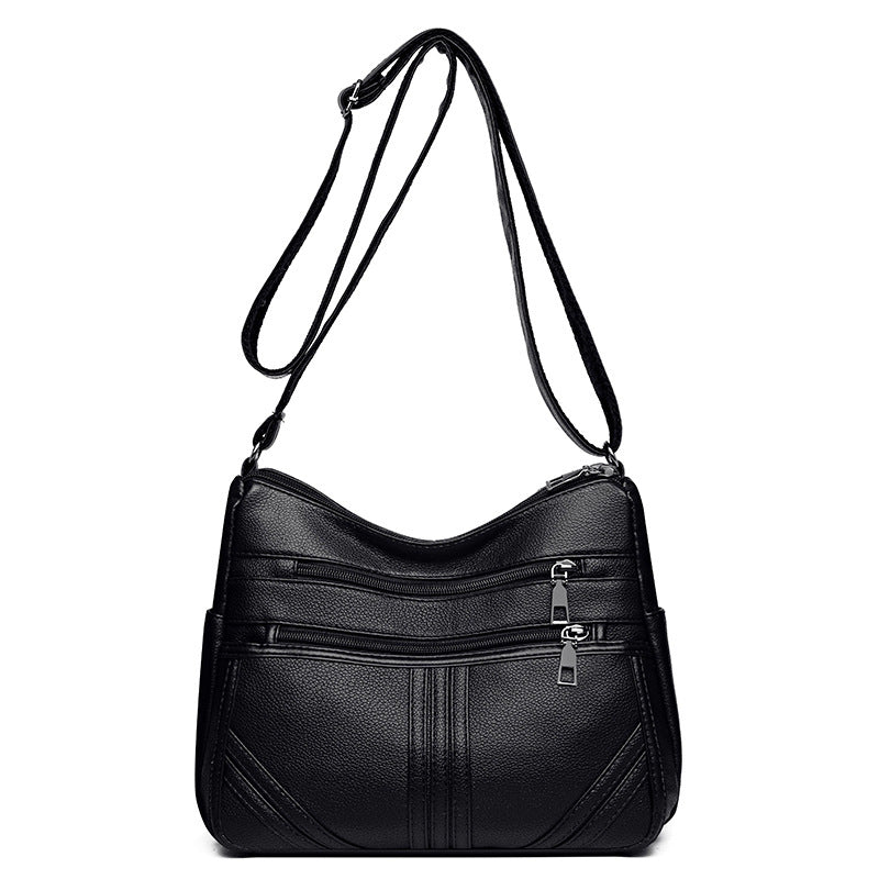 new soft leather textured crossbody bag for middle aged people women