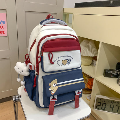 Student Portable Burden Alleviation Middle School High School Girl Large Capacity Backpack