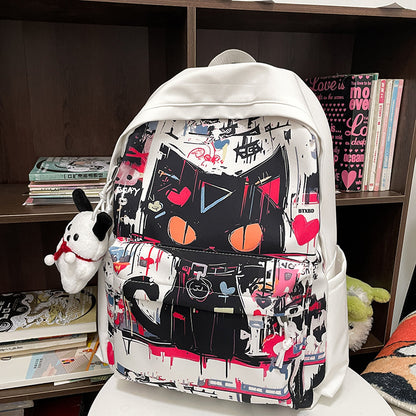 girls harajuku style personalized graffiti simple all match backpack