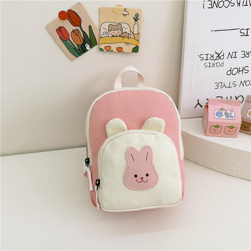 children backpack cartoon bunny girls color matching shoulders