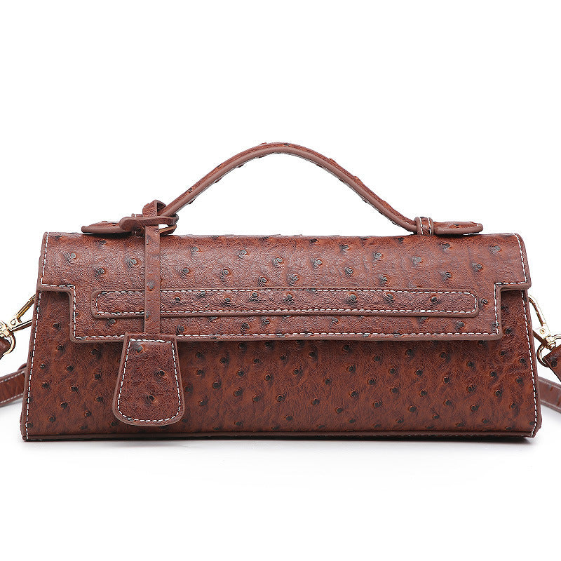 cute ostrich grain crossbody shoulder bag