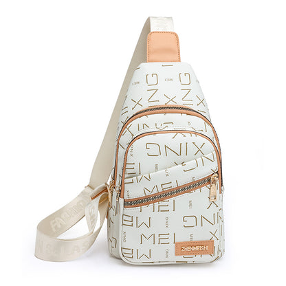 womens chest bag fashion letters new printed crossbody bag