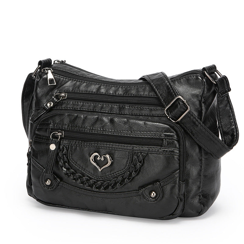 womens fashion shoulder large capacity multi pocket messenger bag
