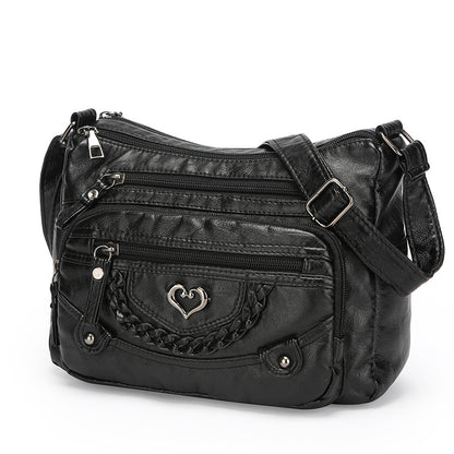 womens fashion shoulder large capacity multi pocket messenger bag
