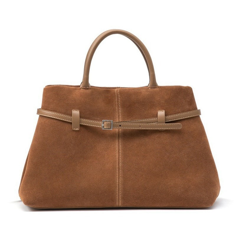 High-grade Suede Retro Easy Matching Commuter Frosted Portable Shoulder Crossbody Bag
