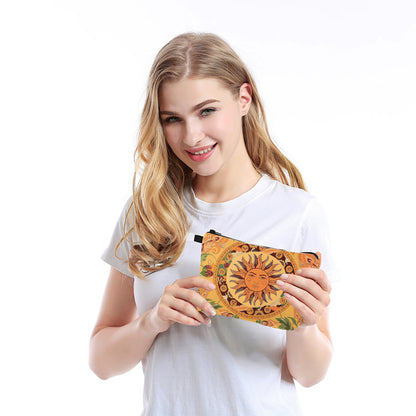 sunflower pattern european and american cosmetic bag