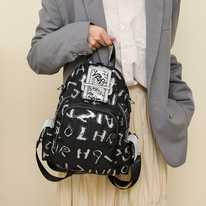 Fashion Letter Rhinestone Backpack For Women