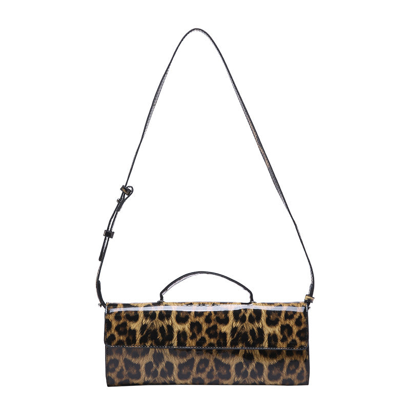 womens casual all match leopard print portable shoulder bag