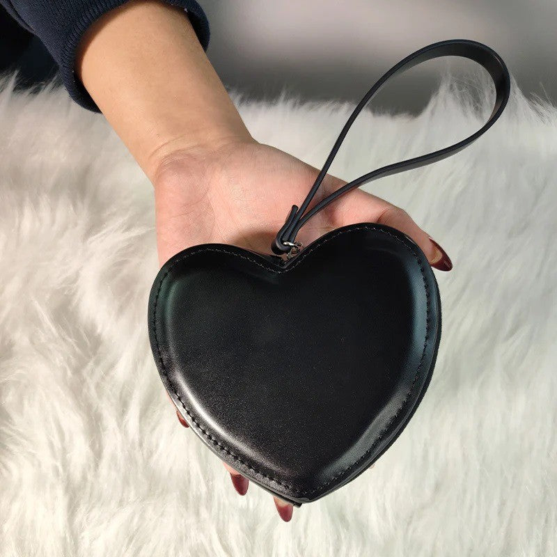 Red Lovely Heart-shaped Mini Wrist Bag
