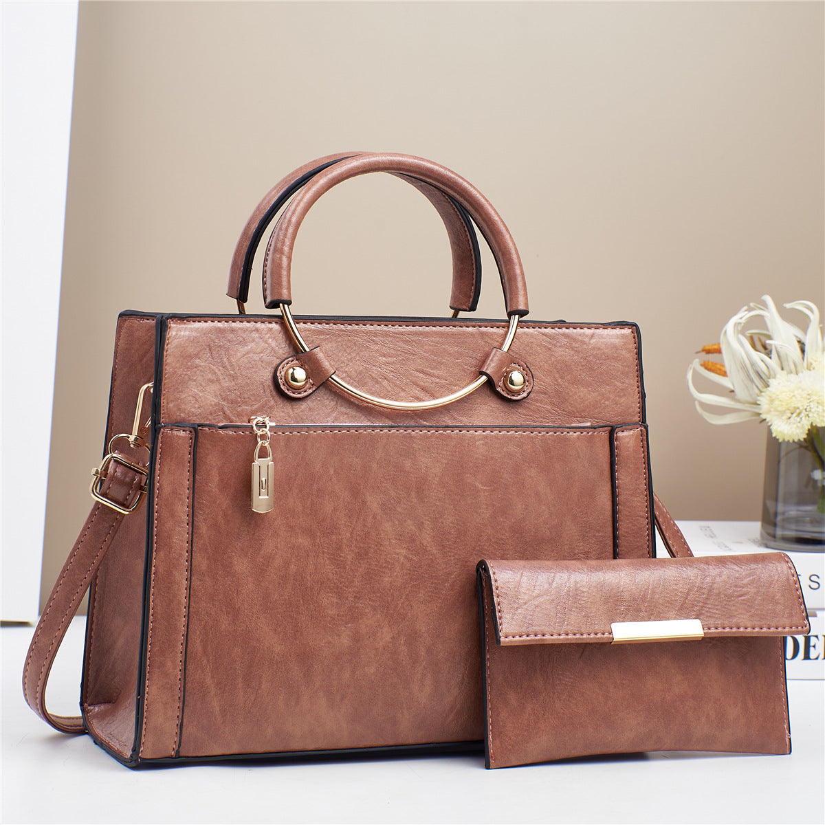 large capacity bag womens special interest design handbag two piece set