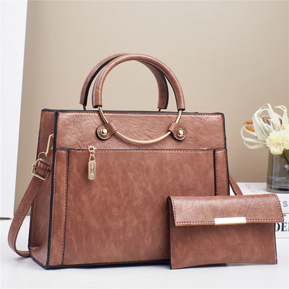 large capacity bag womens special interest design handbag two piece set