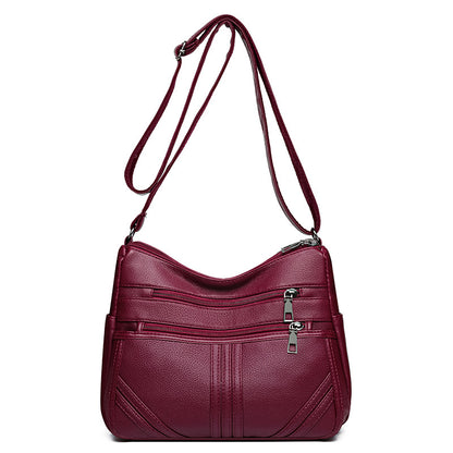 new soft leather textured crossbody bag for middle aged people women