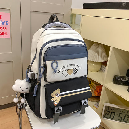 Student Portable Burden Alleviation Middle School High School Girl Large Capacity Backpack