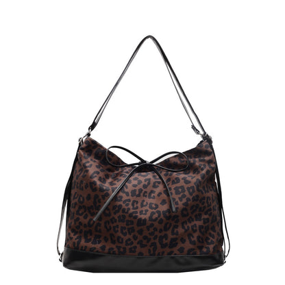 leopard print personality large capacity fashion backpack three purpose