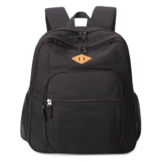large capacity black wear resistant stain resistant casual and lightweight schoolbag