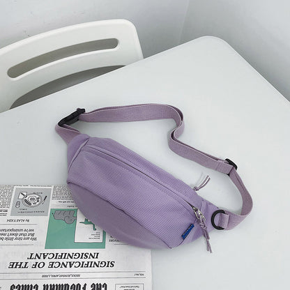pure color all matching outdoor pocket new shoulder bag