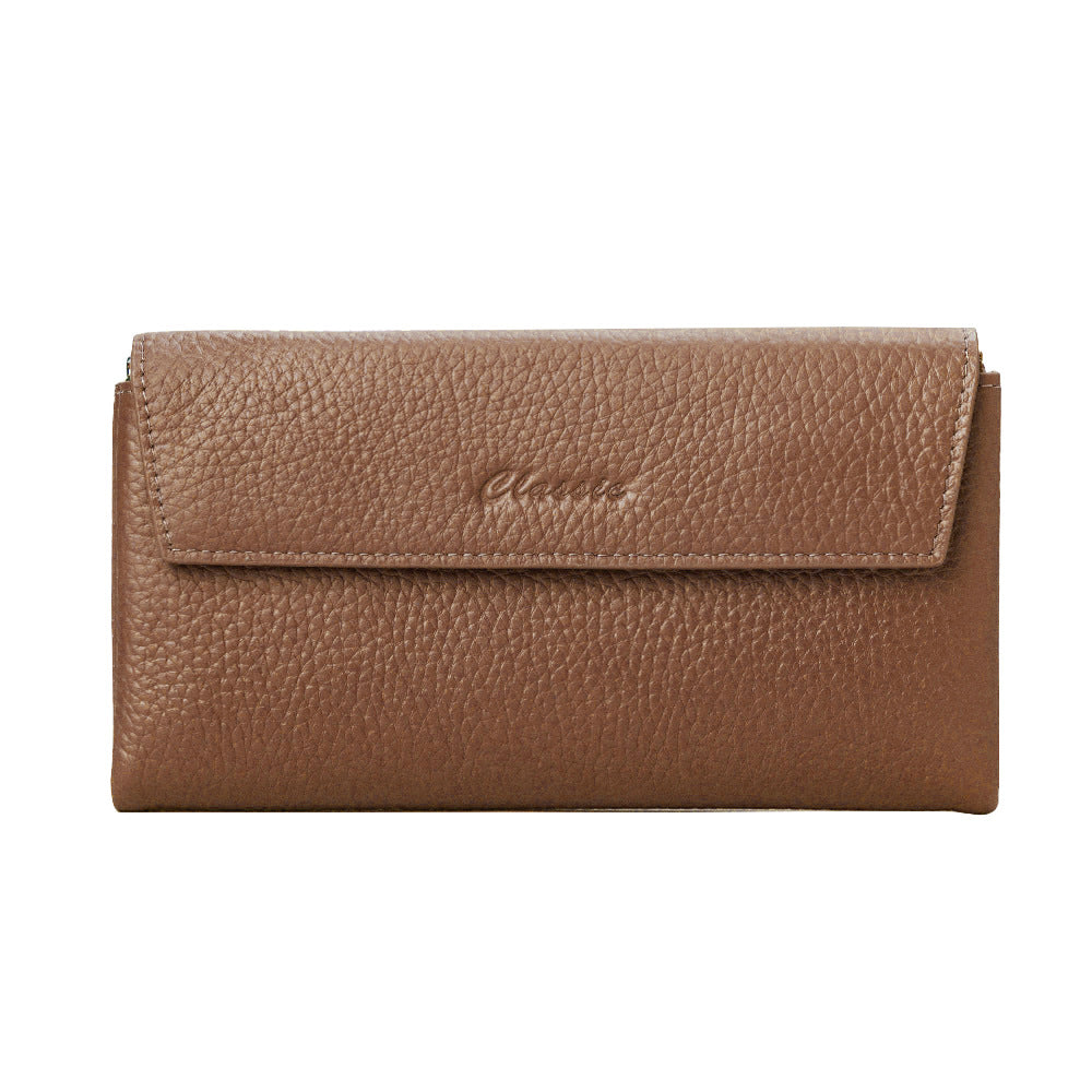 first layer cowhide hand held long high grade leather wallet