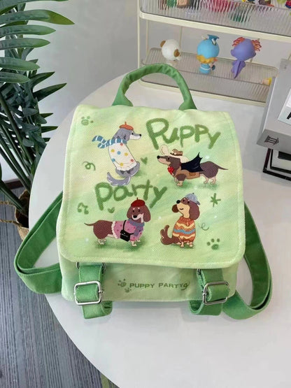 Puppy Party Backpack Student Cute Casual