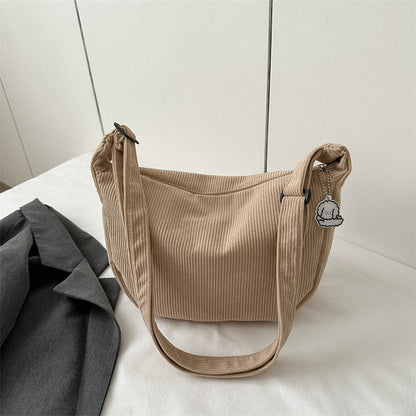 corduroy idle style all match artistic one shoulder messenger bag student casual female simple
