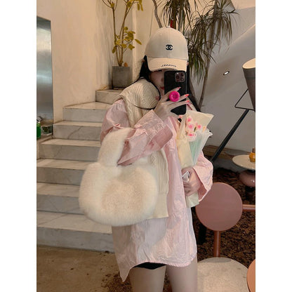 Furry Cute Artificial Fur Rex Rabbit Mink Plush Hand Bag