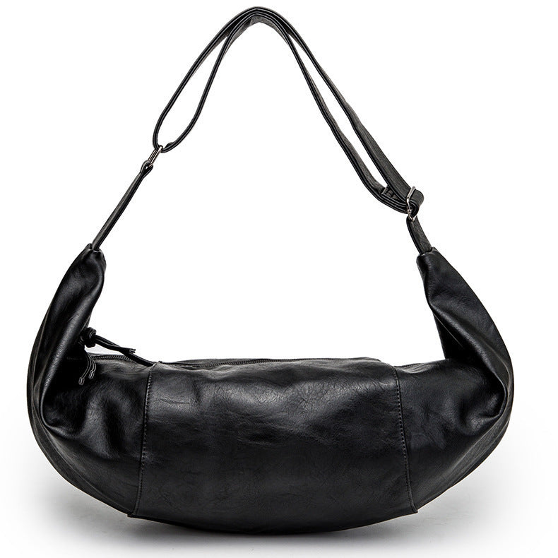 large new mens soft leather crossbody casual travel bag