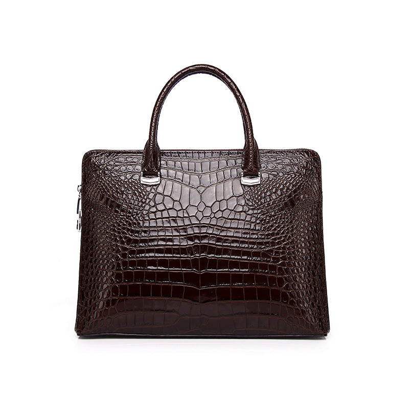 mens casual crocodile belly pattern briefcase