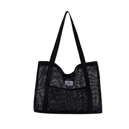 mesh handbag transparent shopping bag large capacity shoulder bag women