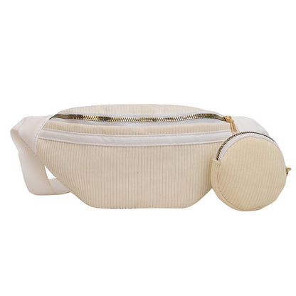 Street Trend Canvas Corduroy Simple Casual Shoulder Bag