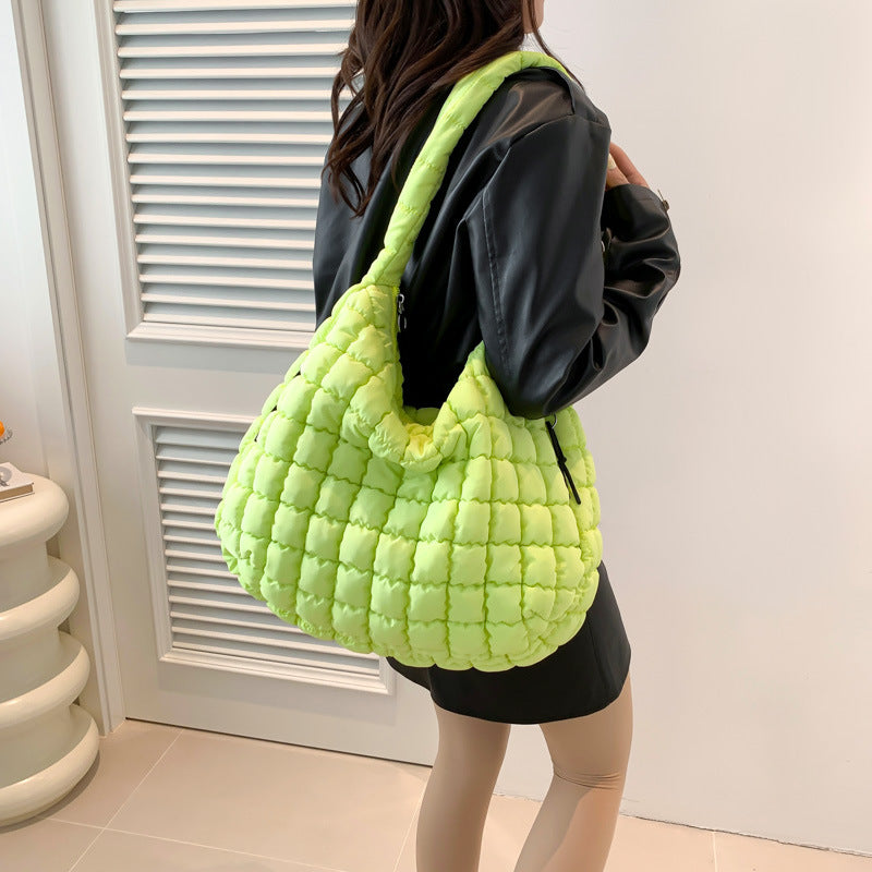 pleated cloud bag single shoulder crossbody bubble bag down cotton padded jacket