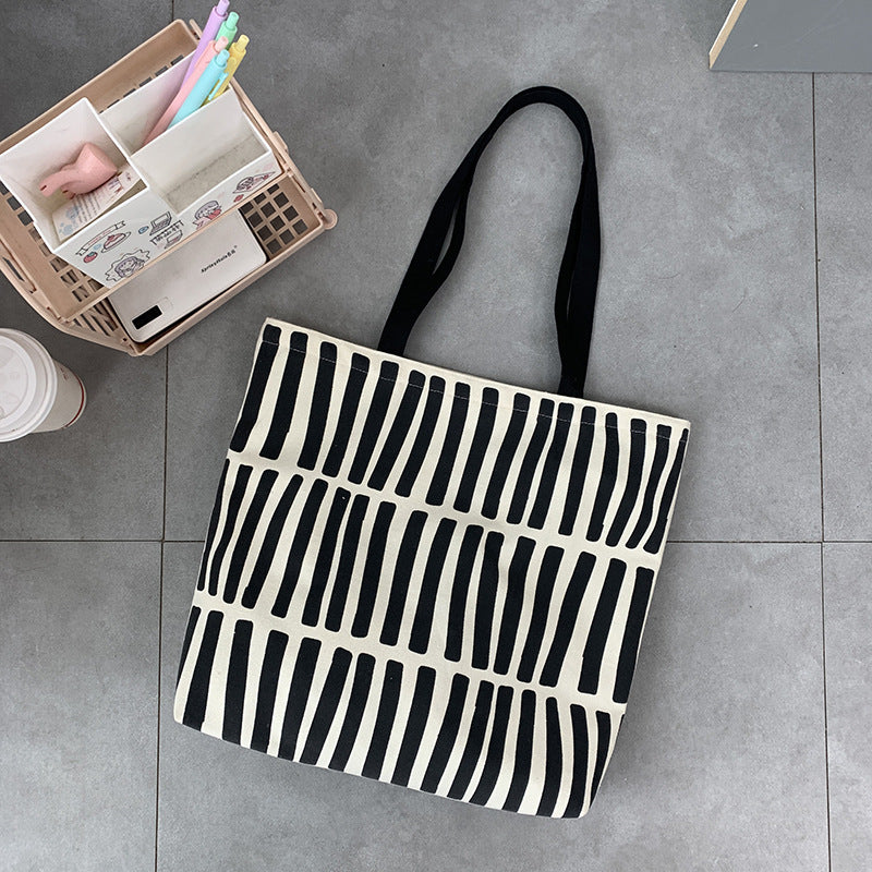 simple design canvas bag female zipper