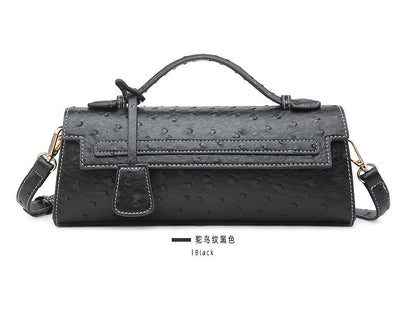 cute ostrich grain crossbody shoulder bag