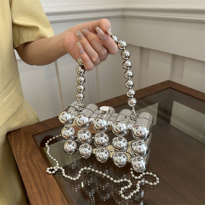 acrylic fashion dinner bag pearl hand