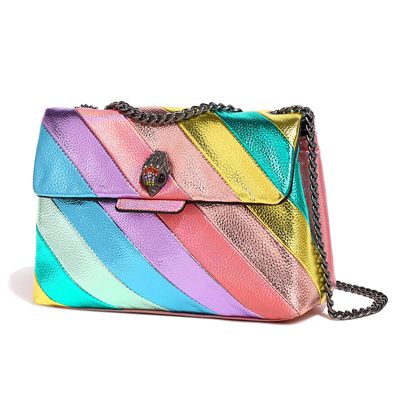 womens stitching chain shoulder messenger bag