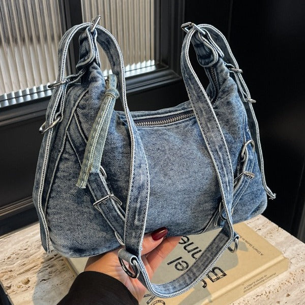 denim womens western style shoulder messenger bag