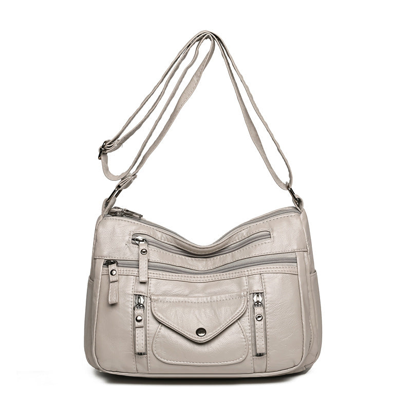 fashion womens soft leather large capacity shoulder bag