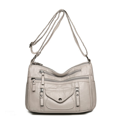 fashion womens soft leather large capacity shoulder bag