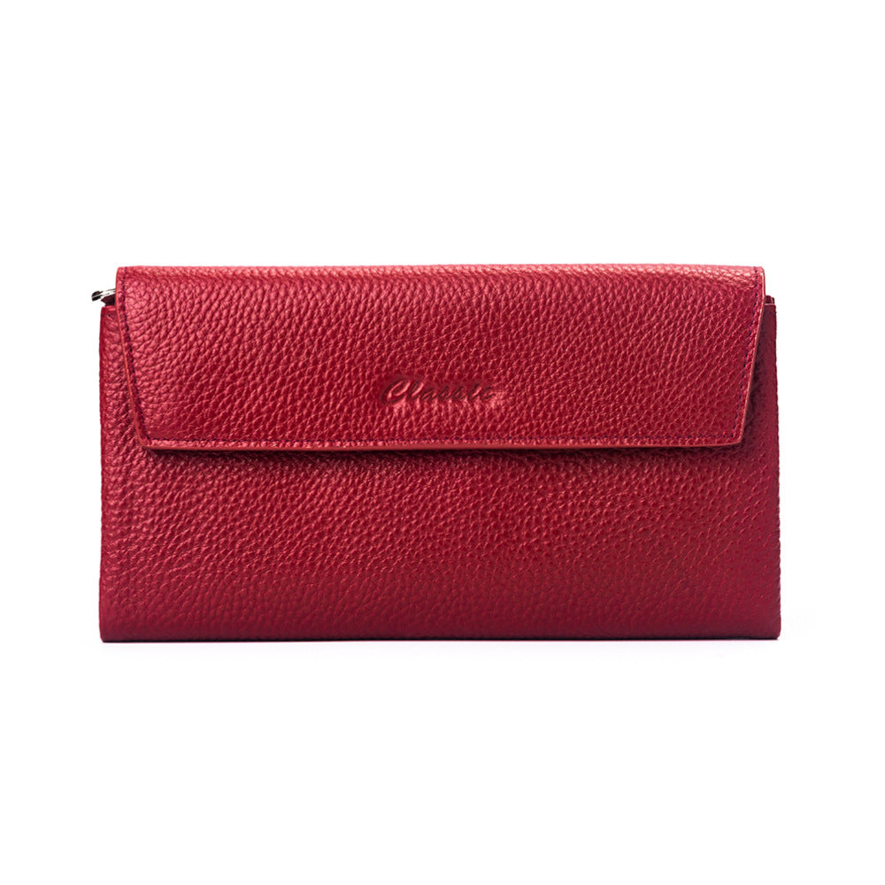 first layer cowhide hand held long high grade leather wallet