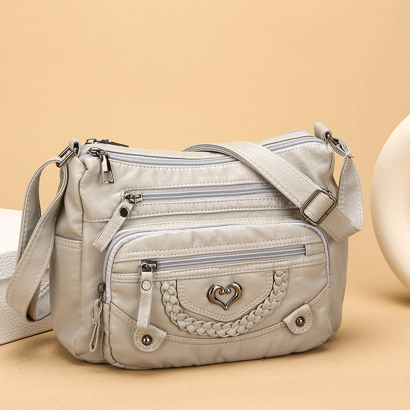 womens fashion shoulder large capacity multi pocket messenger bag