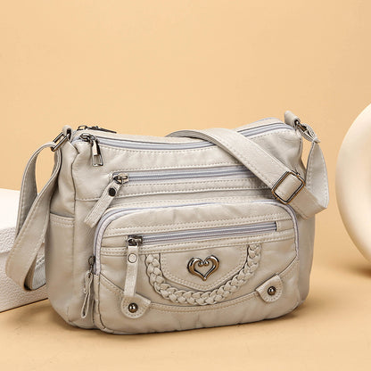 womens fashion shoulder large capacity multi pocket messenger bag