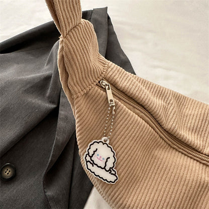 corduroy idle style all match artistic one shoulder messenger bag student casual female simple