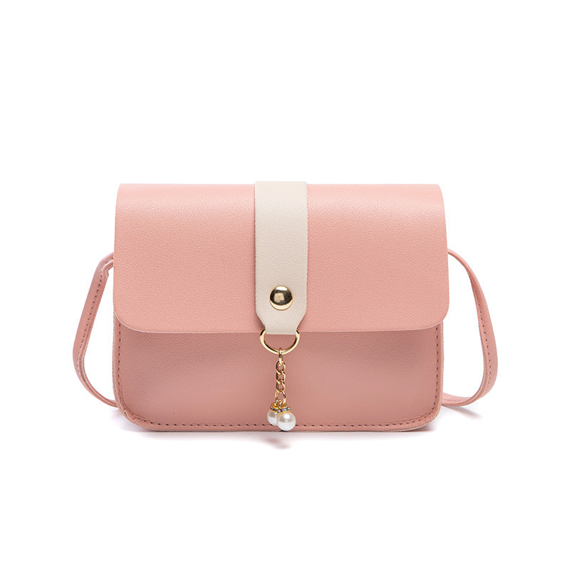 womens everyday joker contrast pearl pendant small square bag