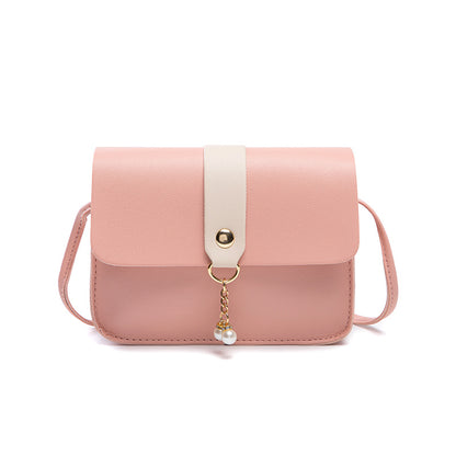 womens everyday joker contrast pearl pendant small square bag
