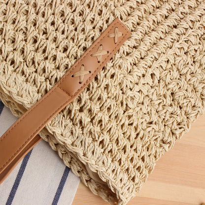 One-shoulder Paper String Hand-woven Large Capacity Hand Holding Casual Bag