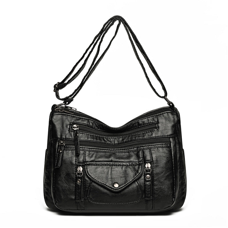 fashion womens soft leather large capacity shoulder bag