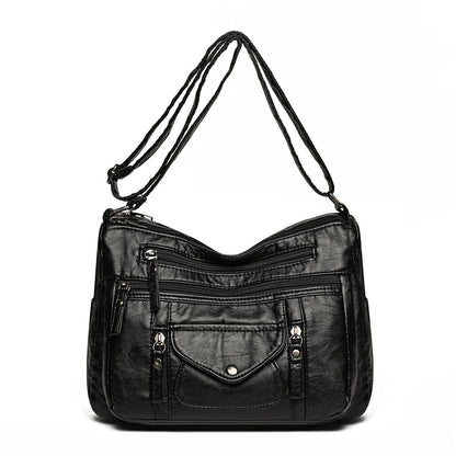 fashion womens soft leather large capacity shoulder bag