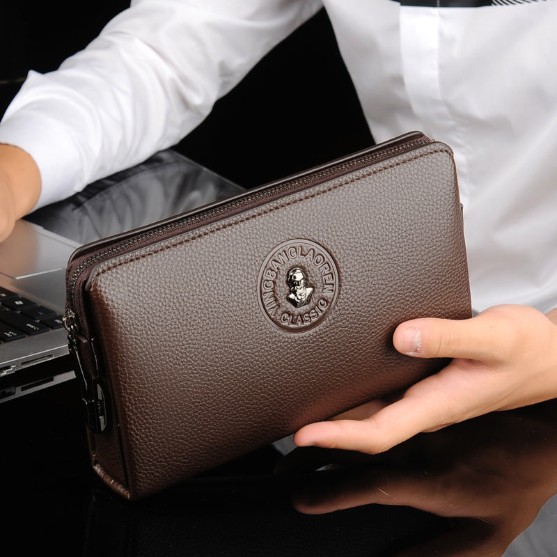 mens business casual clutch new soft leather clutch