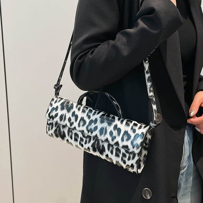 womens casual all match leopard print portable shoulder bag