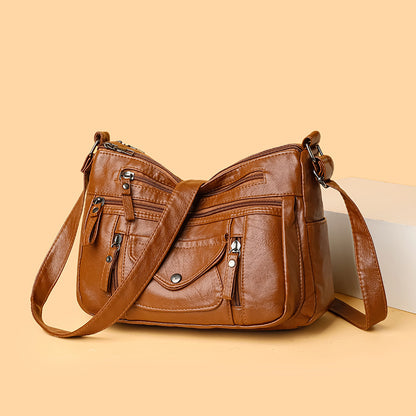 fashion womens soft leather large capacity shoulder bag